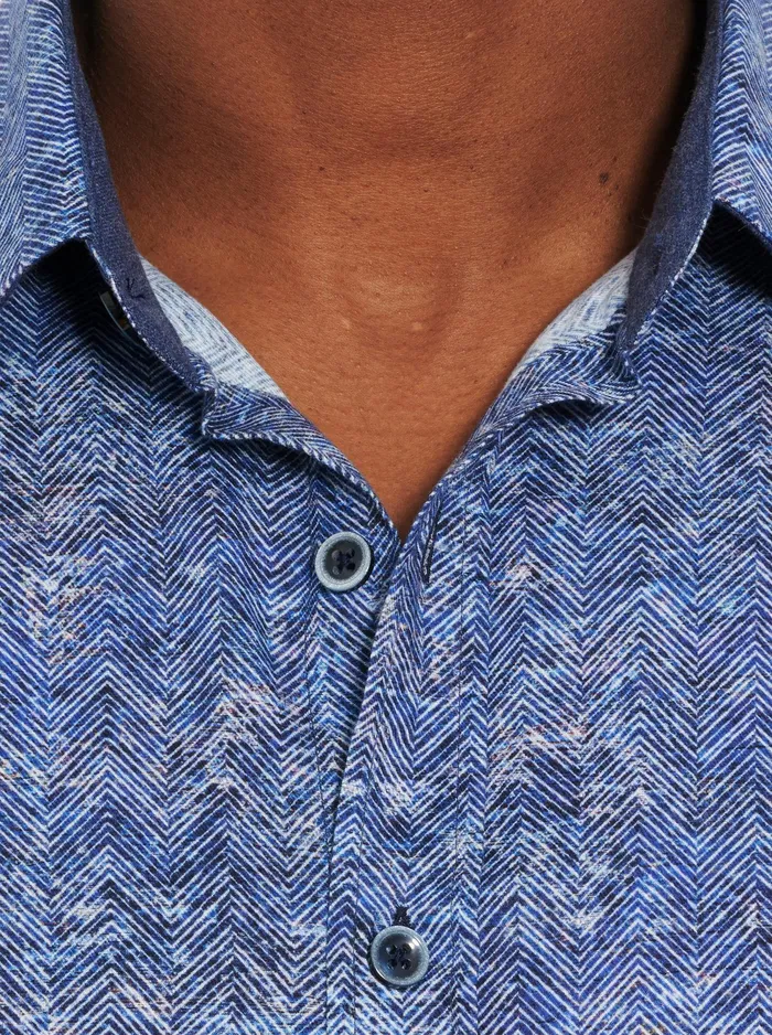 Robert Graham Long Sleeve Button Down Shirts Men COSMIC WAVE LONG SLEEVE BUTTON DOWN SHIRT Blue
