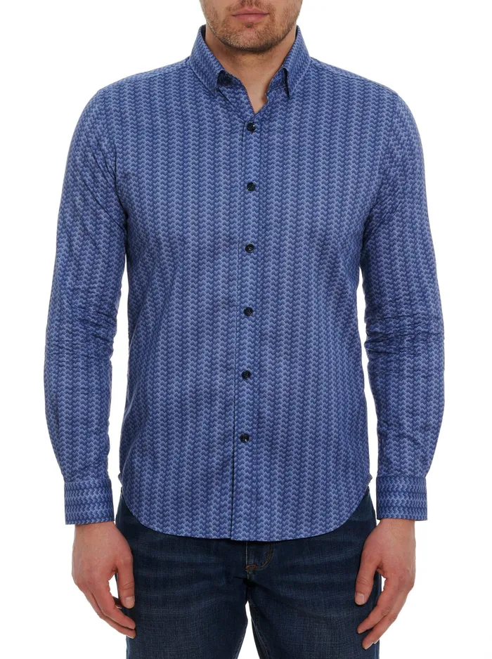 Robert Graham Long Sleeve Button Down Shirts Men DOMENIC LONG SLEEVE BUTTON DOWN SHIRT Navy Robert Graham Long Sleeve Button Down Shirts Men DOMENIC LONG SLEEVE BUTTON DOWN SHIRT Navy
