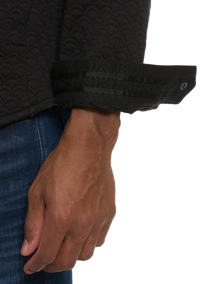 Robert Graham Long Sleeve Button Down Shirts Men DOWNEY LONG SLEEVE KNIT SHIRT Black