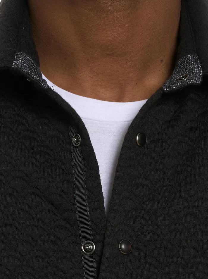 Robert Graham Long Sleeve Button Down Shirts Men DOWNEY LONG SLEEVE KNIT SHIRT Black