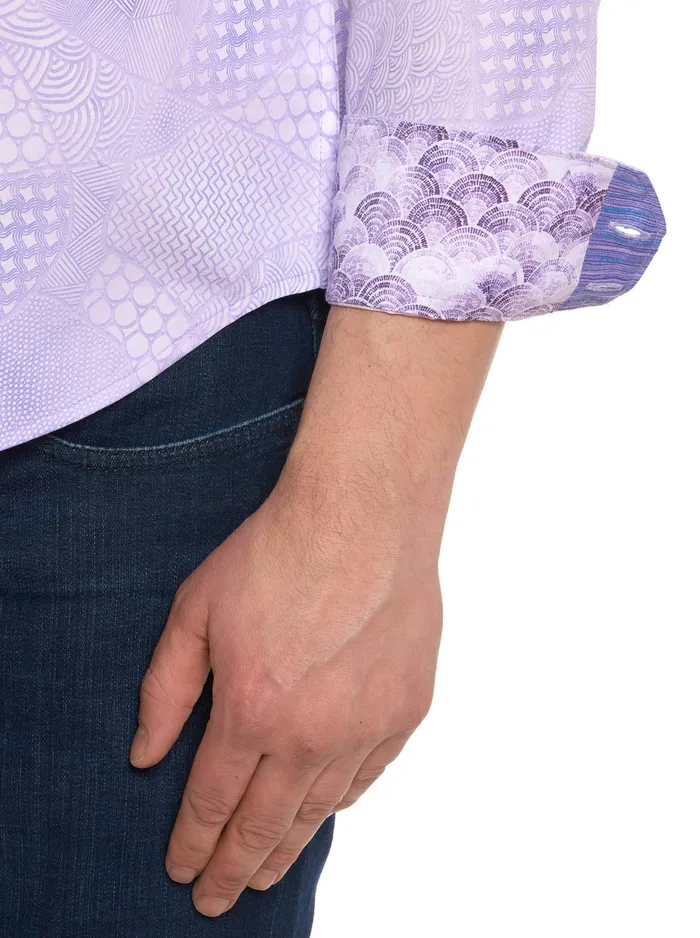 Robert Graham Long Sleeve Button Down Shirts Men EAST LAKE LONG SLEEVE BUTTON DOWN SHIRT Purple