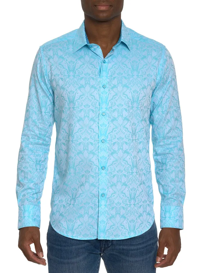 Robert Graham Long Sleeve Button Down Shirts Men HIGHLAND LONG SLEEVE BUTTON DOWN SHIRT Mint Robert Graham Long Sleeve Button Down Shirts Men HIGHLAND LONG SLEEVE BUTTON DOWN SHIRT Mint
