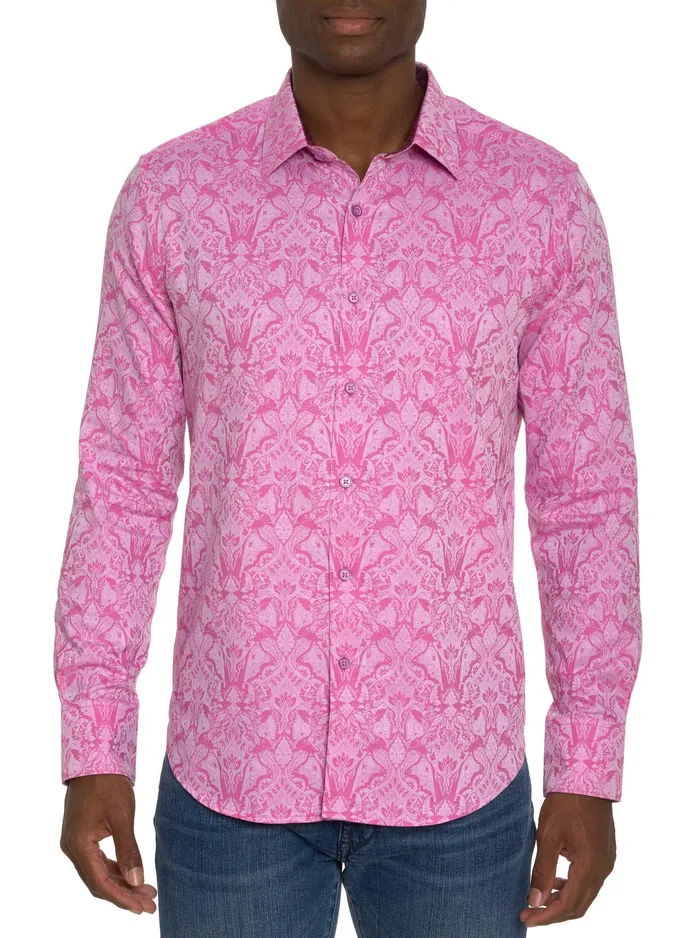 Robert Graham Long Sleeve Button Down Shirts Men HIGHLAND LONG SLEEVE BUTTON DOWN SHIRT Mint