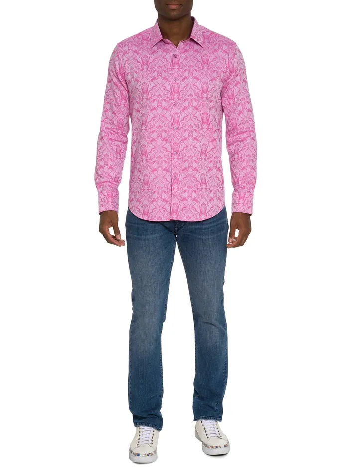Robert Graham Long Sleeve Button Down Shirts Men HIGHLAND LONG SLEEVE BUTTON DOWN SHIRT Mint