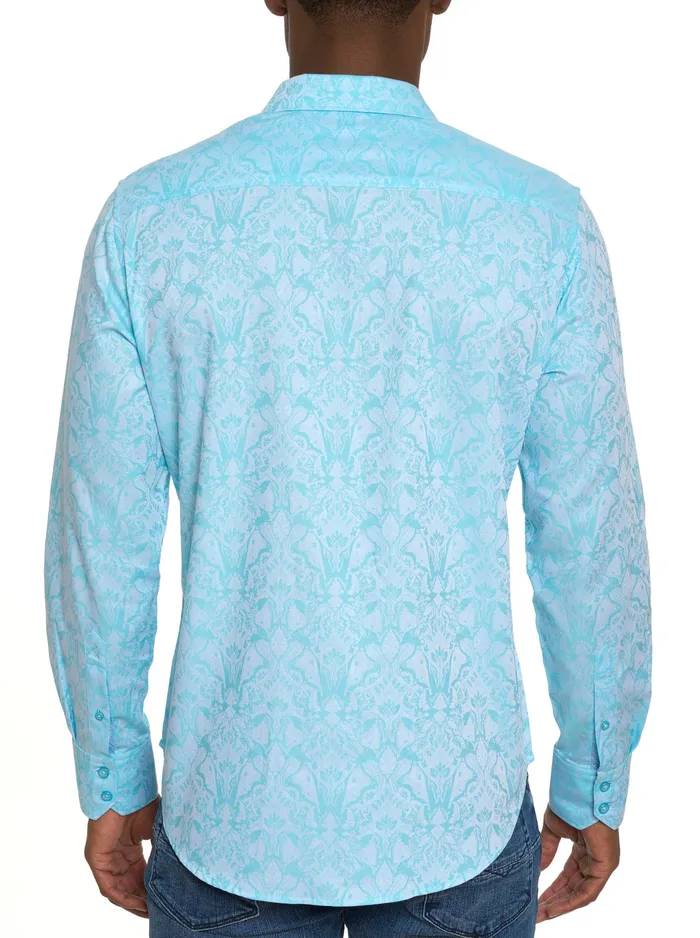 Robert Graham Long Sleeve Button Down Shirts Men HIGHLAND LONG SLEEVE BUTTON DOWN SHIRT Mint