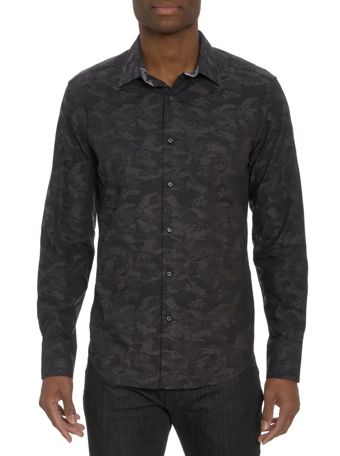 Robert Graham Long Sleeve Button Down Shirts Men JUNK YARD LONG SLEEVE BUTTON DOWN SHIRT Navy