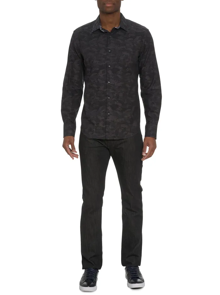 Robert Graham Long Sleeve Button Down Shirts Men JUNK YARD LONG SLEEVE BUTTON DOWN SHIRT Navy