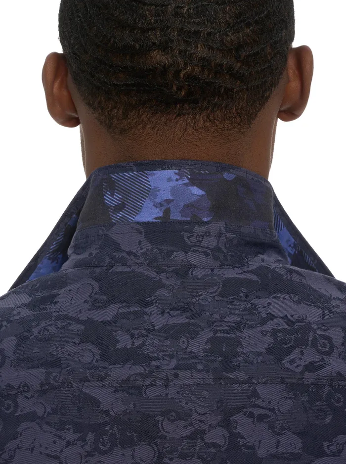 Robert Graham Long Sleeve Button Down Shirts Men JUNK YARD LONG SLEEVE BUTTON DOWN SHIRT Navy