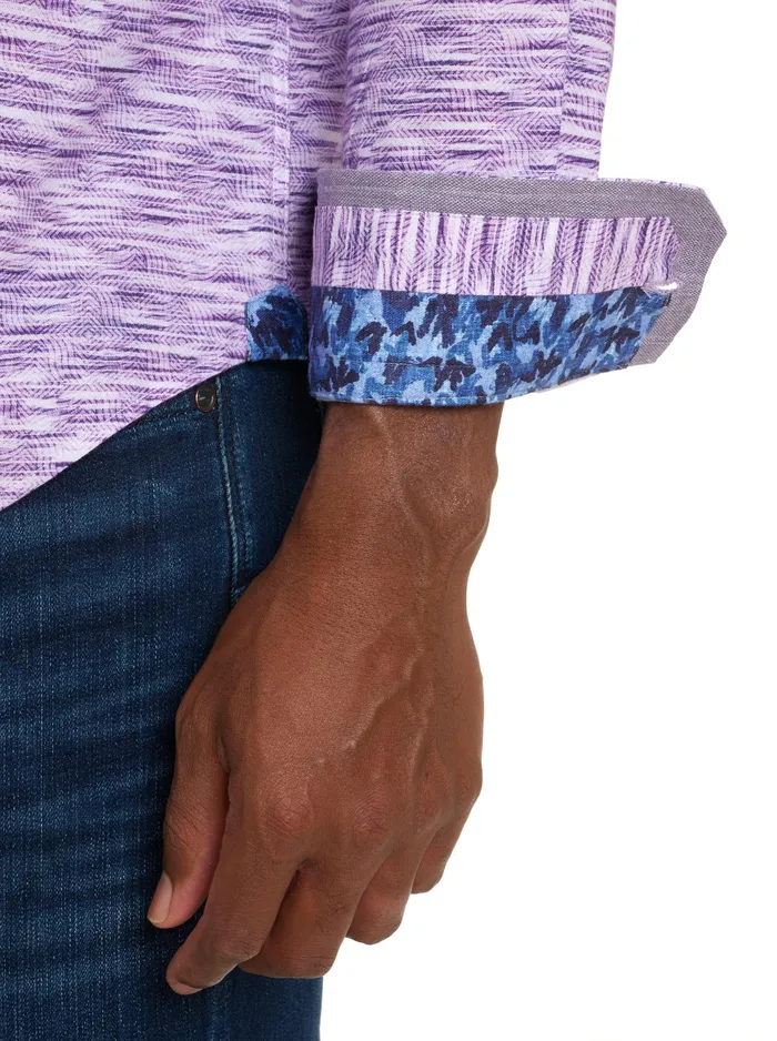 Robert Graham Long Sleeve Button Down Shirts Men LIGHT YEAR LONG SLEEVE BUTTON DOWN SHIRT Berry