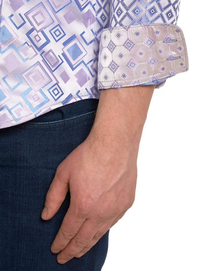 Robert Graham Long Sleeve Button Down Shirts Men LIMITED EDITION ENTREPRENEUR LONG SLEEVE BUTTON DOWN SHIRT Purple