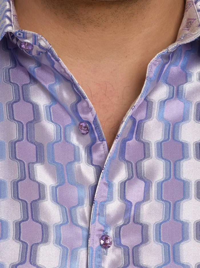 Robert Graham Long Sleeve Button Down Shirts Men LIMITED EDITION ENTREPRENEUR LONG SLEEVE BUTTON DOWN SHIRT Purple
