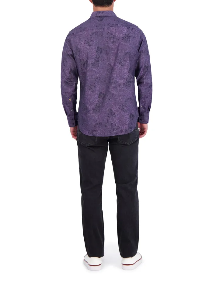 Robert Graham Long Sleeve Button Down Shirts Men LIMITED EDITION MYSTIQUE LONG SLEEVE BUTTON DOWN SHIRT Blue