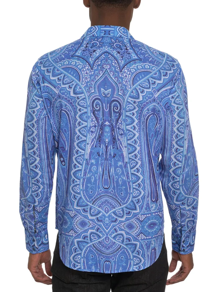 Robert Graham Long Sleeve Button Down Shirts Men LIMITED EDITION SINGING THE BLUES LONG SLEEVE BUTTON DOWN SHIRT Blue