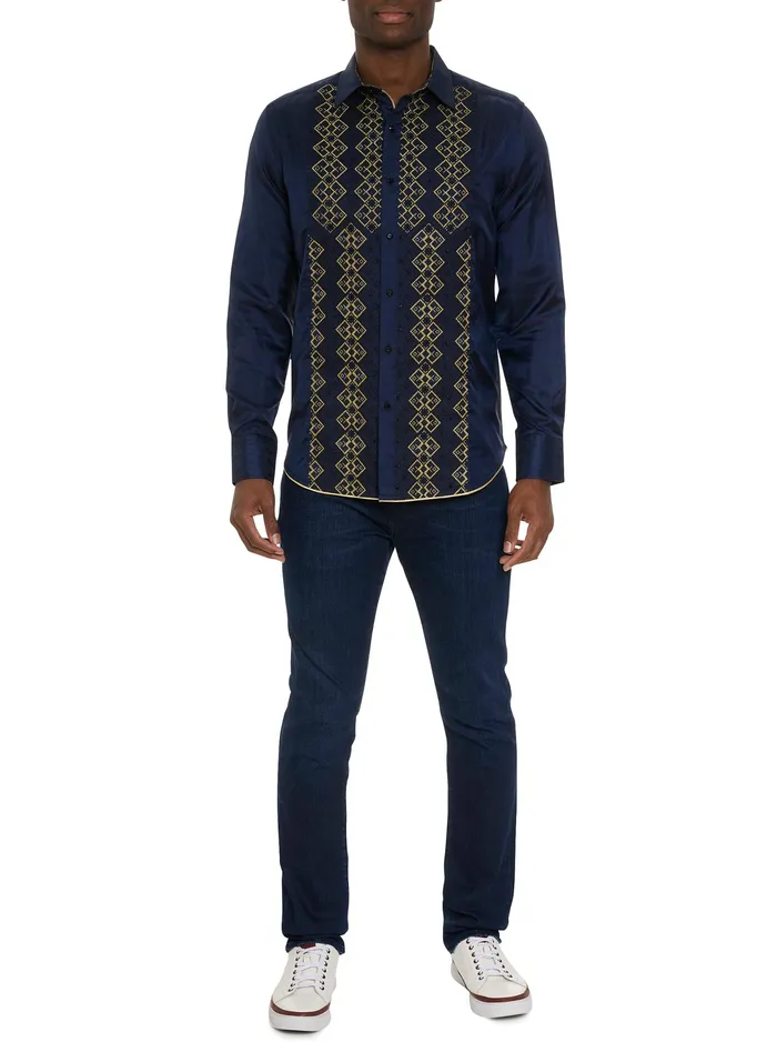Robert Graham Long Sleeve Button Down Shirts Men LIMITED EDITION THE GOLDEN CREST LONG SLEEVE BUTTON DOWN SHIRT Multi