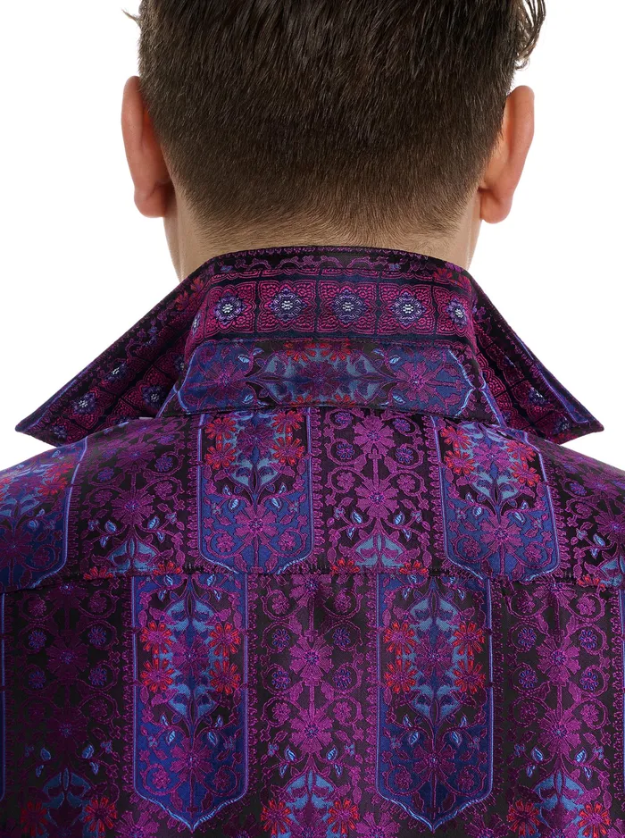 Robert Graham Long Sleeve Button Down Shirts Men LIMITED EDITION THE HIGH RENOWN BUTTON DOWN SHIRT Magenta
