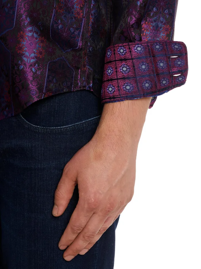 Robert Graham Long Sleeve Button Down Shirts Men LIMITED EDITION THE HIGH RENOWN BUTTON DOWN SHIRT Magenta