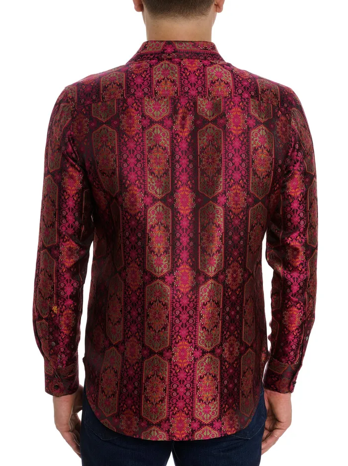 Robert Graham Long Sleeve Button Down Shirts Men LIMITED EDITION THE HIGH RENOWN BUTTON DOWN SHIRT Magenta