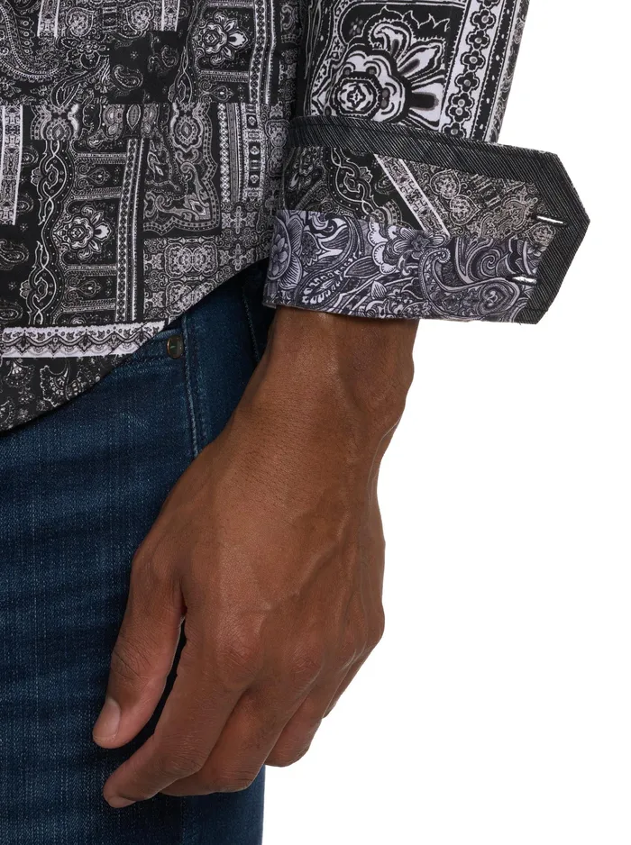 Robert Graham Long Sleeve Button Down Shirts Men LOCARNO LONG SLEEVE BUTTON DOWN SHIRT Black
