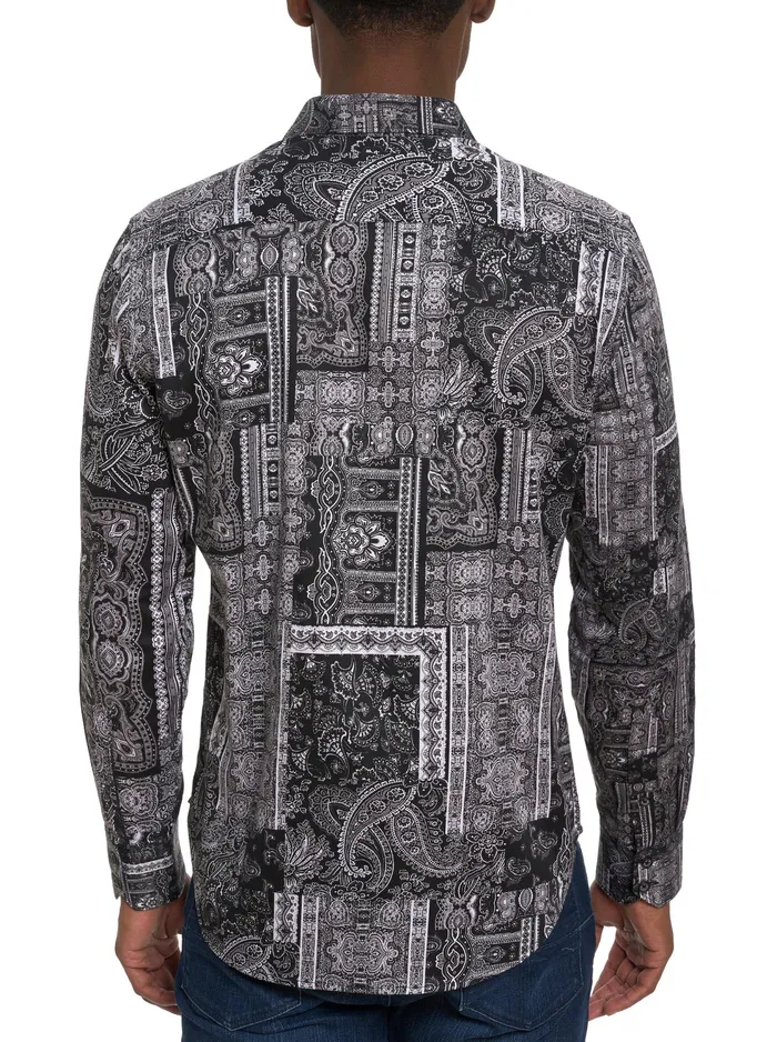 Robert Graham Long Sleeve Button Down Shirts Men LOCARNO LONG SLEEVE BUTTON DOWN SHIRT Black