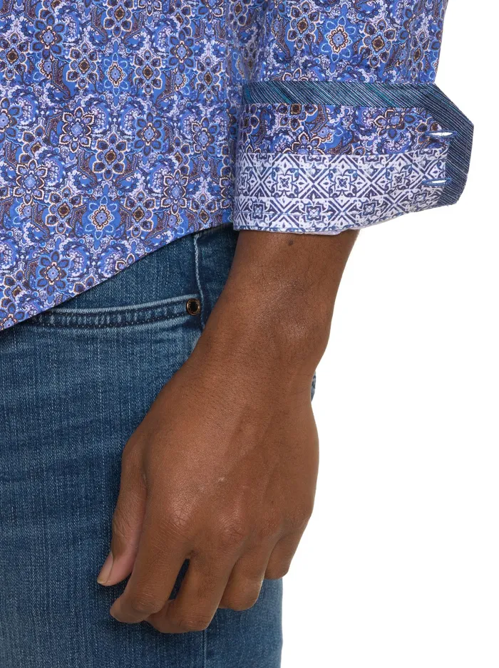 Robert Graham Long Sleeve Button Down Shirts Men LUNGANO LONG SLEEVE BUTTON DOWN SHIRT Blue