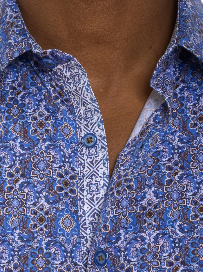 Robert Graham Long Sleeve Button Down Shirts Men LUNGANO LONG SLEEVE BUTTON DOWN SHIRT Blue