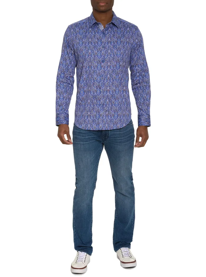 Robert Graham Long Sleeve Button Down Shirts Men LUNGANO LONG SLEEVE BUTTON DOWN SHIRT Blue