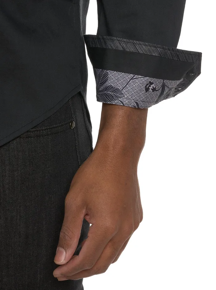 Robert Graham Long Sleeve Button Down Shirts Men MAN CAVE LONG SLEEVE BUTTON DOWN SHIRT Black