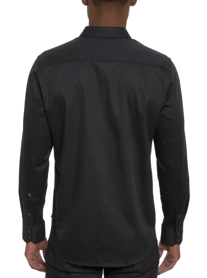 Robert Graham Long Sleeve Button Down Shirts Men MAN CAVE LONG SLEEVE BUTTON DOWN SHIRT Black