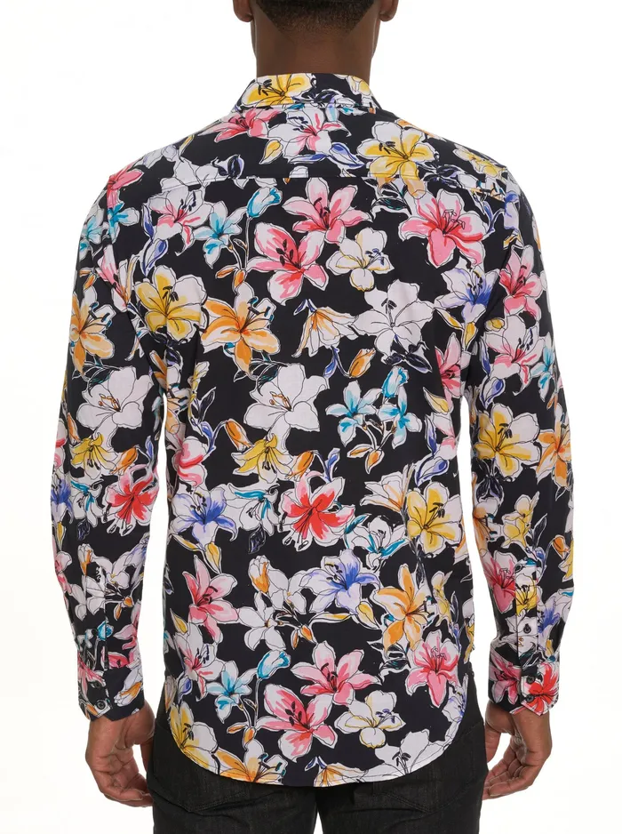 Robert Graham Long Sleeve Button Down Shirts Men OBEROI LONG SLEEVE BUTTON DOWN SHIRT Black