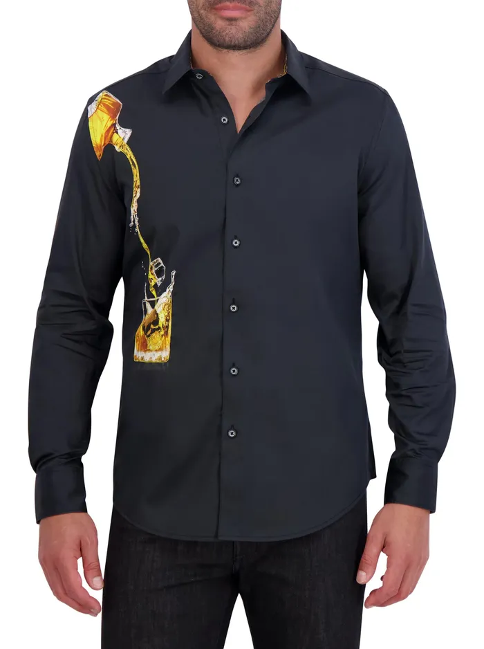 Robert Graham Long Sleeve Button Down Shirts Men ON ICE LONG SLEEVE BUTTON DOWN SHIRT Black Robert Graham Long Sleeve Button Down Shirts Men ON ICE LONG SLEEVE BUTTON DOWN SHIRT Black