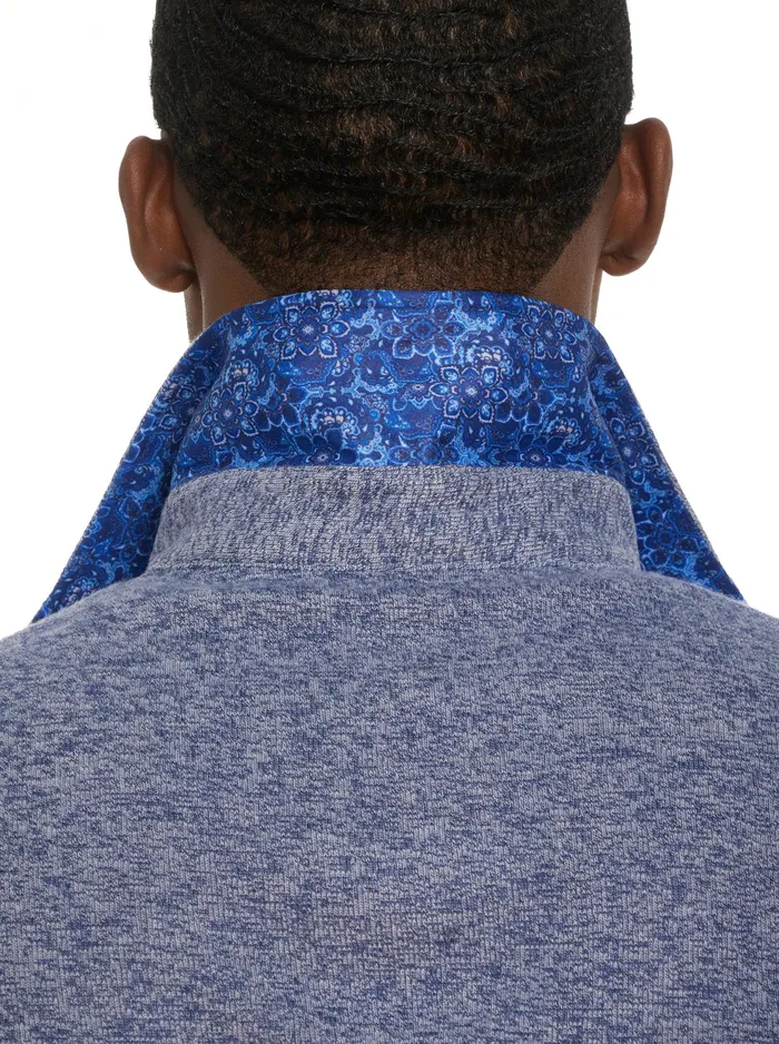 Robert Graham Long Sleeve Button Down Shirts Men ORTIS LONG SLEEVE BUTTON FRONT KNIT SHIRT Navy