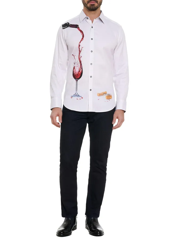 Robert Graham Long Sleeve Button Down Shirts Men PINOT NOIR 2 LONG SLEEVE BUTTON DOWN SHIRT Classic