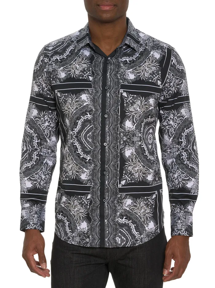 Robert Graham Long Sleeve Button Down Shirts Men RABAT LONG SLEEVE BUTTON DOWN SHIRT Black Robert Graham Long Sleeve Button Down Shirts Men RABAT LONG SLEEVE BUTTON DOWN SHIRT Black