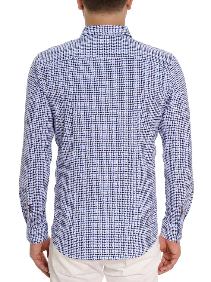 Robert Graham Long Sleeve Button Down Shirts Men RIZZO MOTION LONG SLEEVE KNIT BUTTON DOWN SHIRT Blue