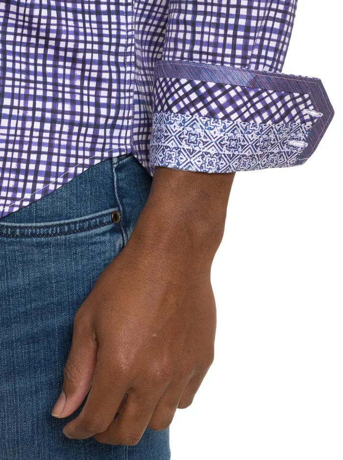 Robert Graham Long Sleeve Button Down Shirts Men TOPKIPI LONG SLEEVE BUTTON DOWN SHIRT Purple