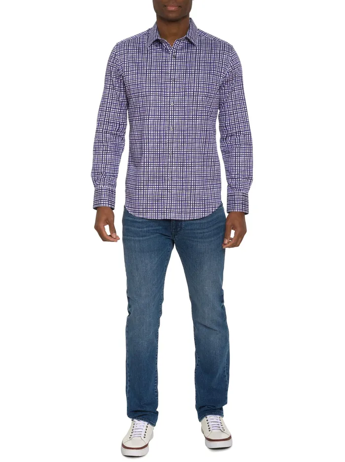 Robert Graham Long Sleeve Button Down Shirts Men TOPKIPI LONG SLEEVE BUTTON DOWN SHIRT Purple