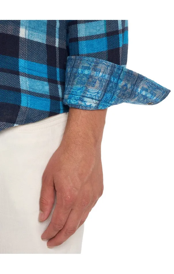 Robert Graham Long Sleeve Button Down Shirts Men TREMBLAY REVERSIBLE LONG SLEEVE BUTTON DOWN SHIRT Blue