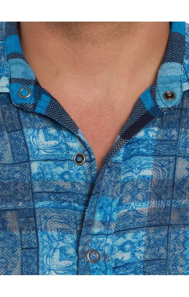 Robert Graham Long Sleeve Button Down Shirts Men TREMBLAY REVERSIBLE LONG SLEEVE BUTTON DOWN SHIRT Blue