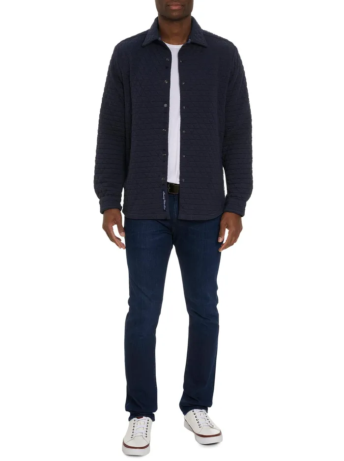 Robert Graham Long Sleeve Button Down Shirts Men TULANO LONG SLEEVE KNIT Navy