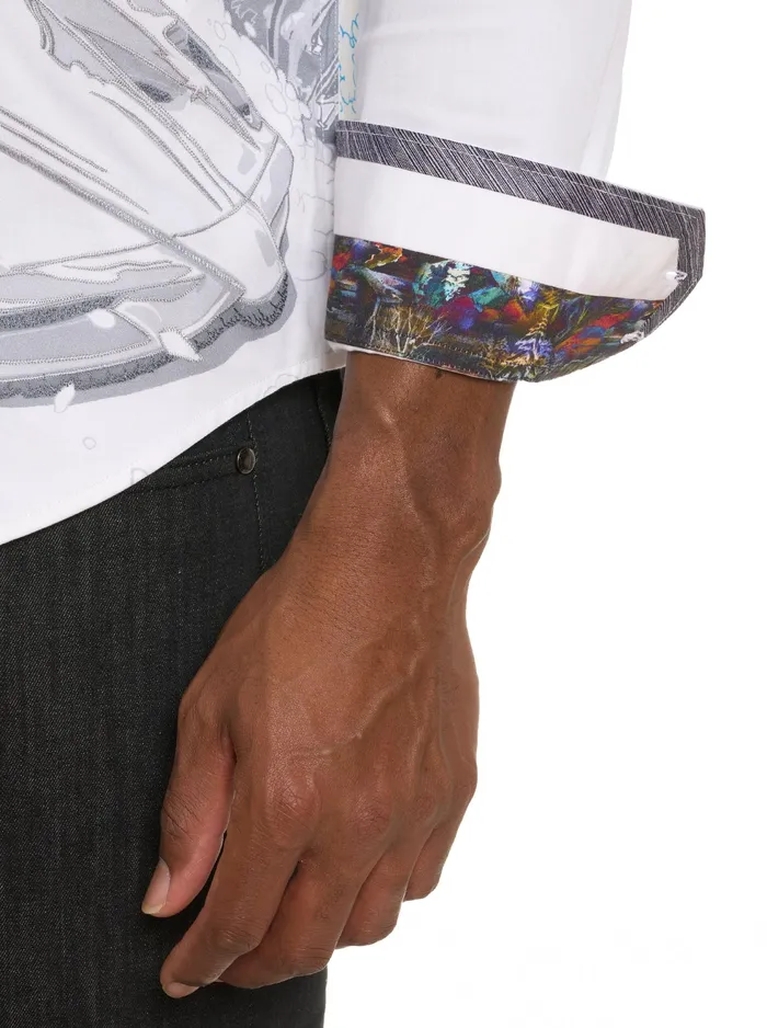 Robert Graham Long Sleeve Button Down Shirts Men WHAT A TRIP LONG SLEEVE BUTTON DOWN SHIRT White