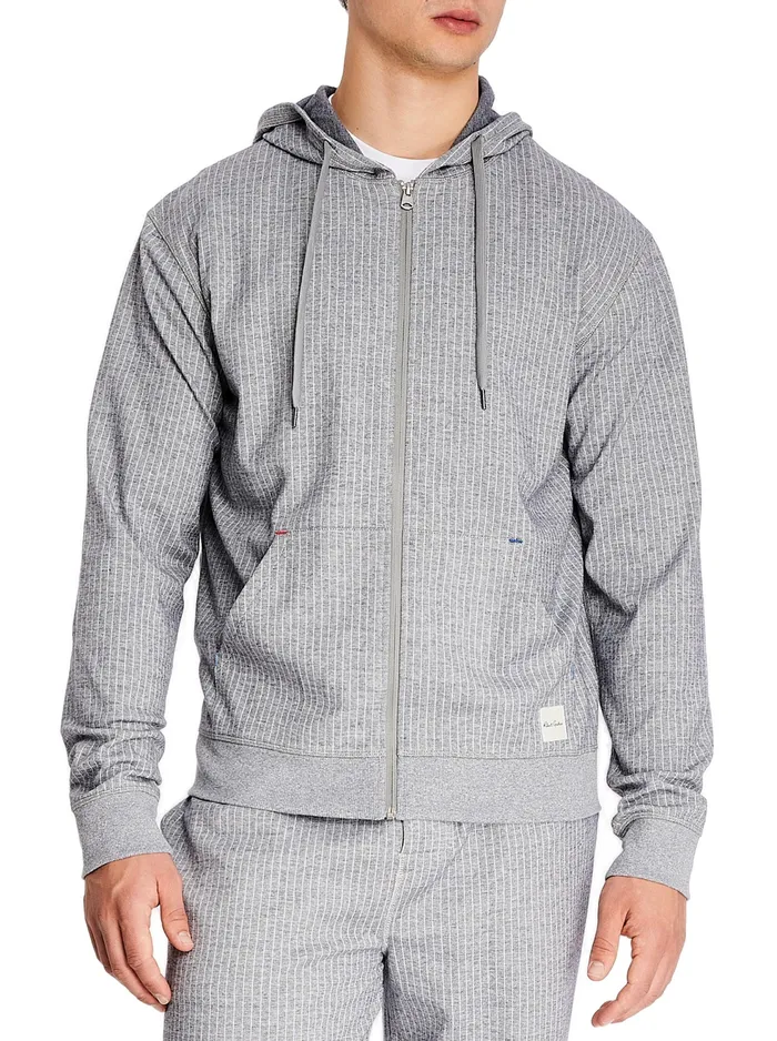 Robert Graham Long Sleeve Knits Men JACQUARD HOODIE Grey