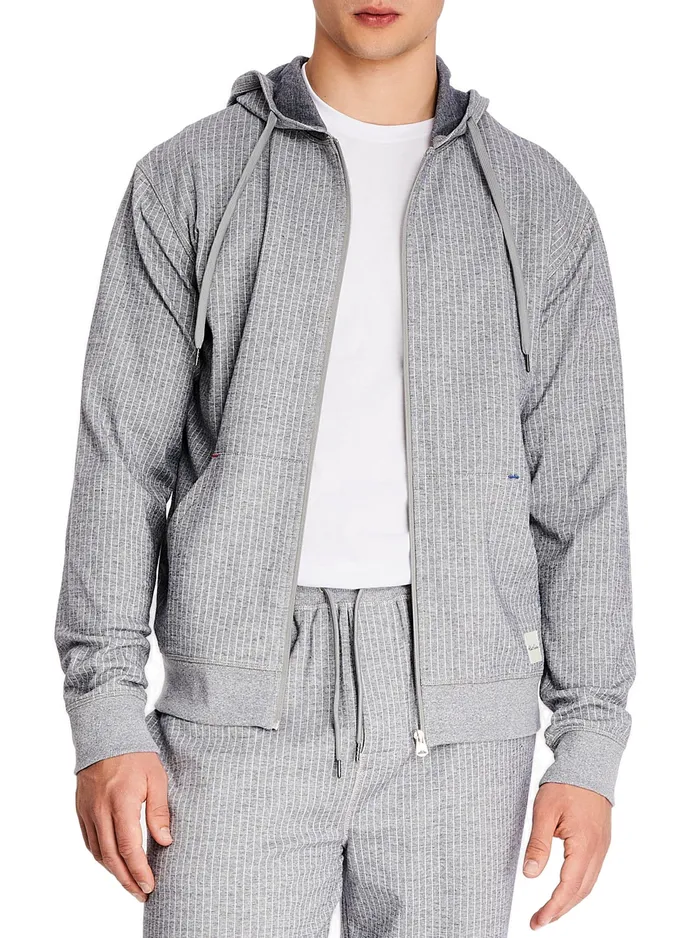 Robert Graham Long Sleeve Knits Men JACQUARD HOODIE Grey
