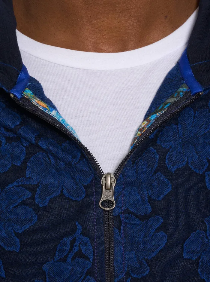 Robert Graham Long Sleeve Knits Men NIELSEN FULL ZIP HOODIE Navy