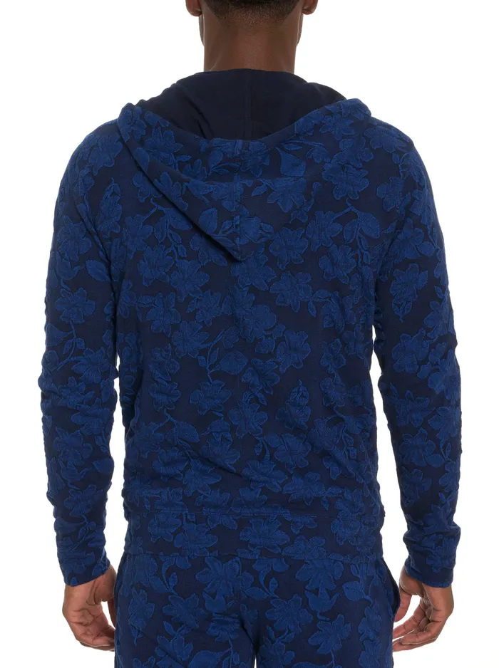 Robert Graham Long Sleeve Knits Men NIELSEN FULL ZIP HOODIE Navy