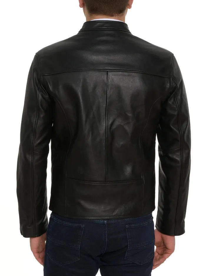 Robert Graham Outerwear Men KILBURN LEATHER BOMBER Black