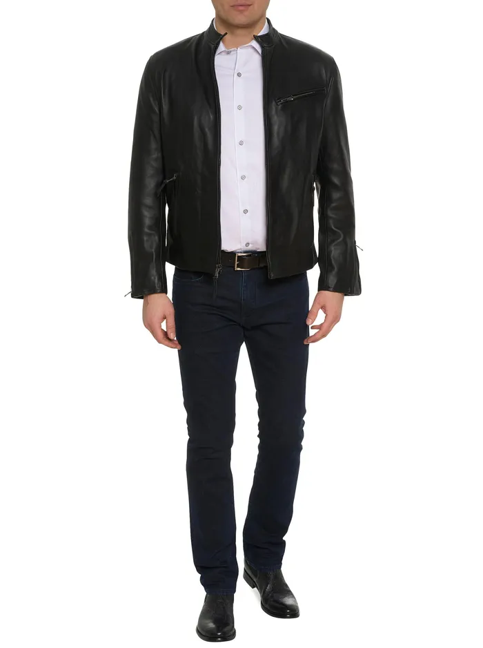 Robert Graham Outerwear Men KILBURN LEATHER BOMBER Black