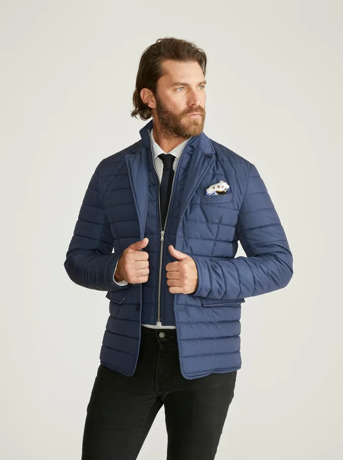 Robert Graham Outerwear Men QUILTED JACKET Navy
