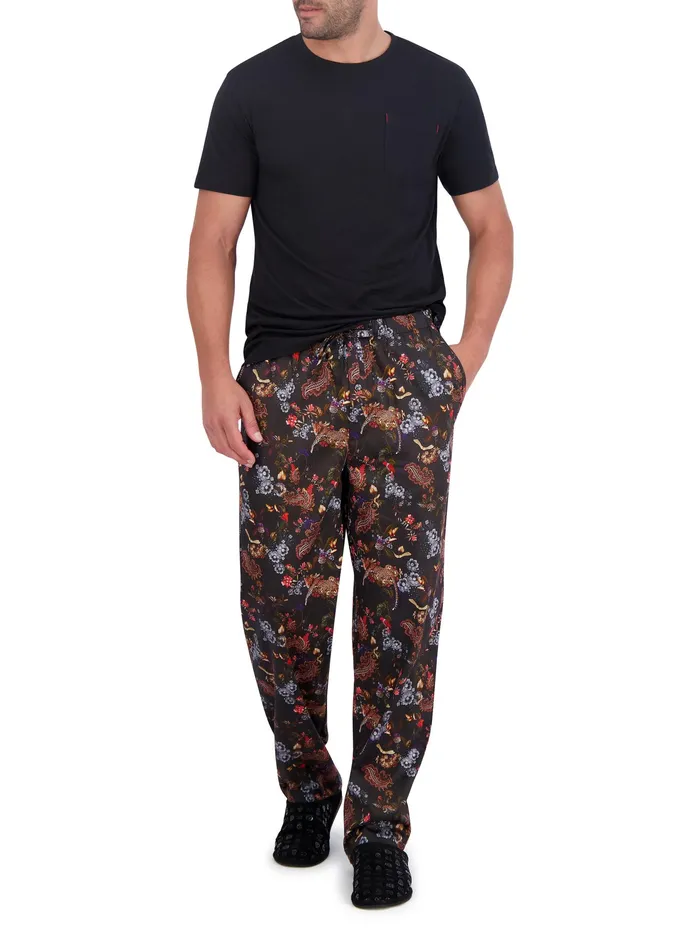Robert Graham Pajamas and Underwear Men PRINTED PJ PANT Black