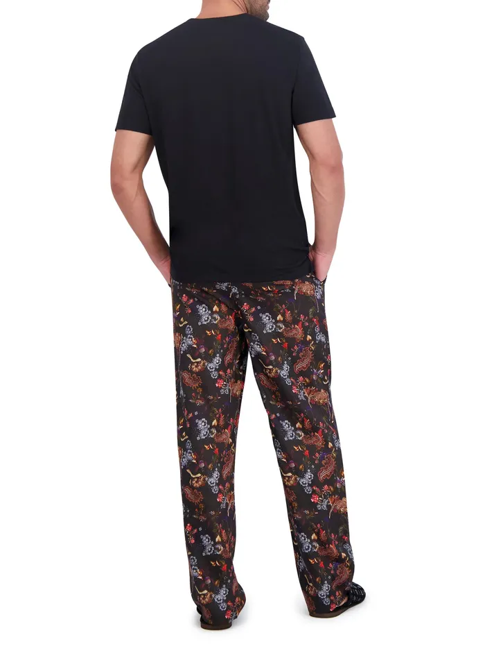 Robert Graham Pajamas and Underwear Men PRINTED PJ PANT Black