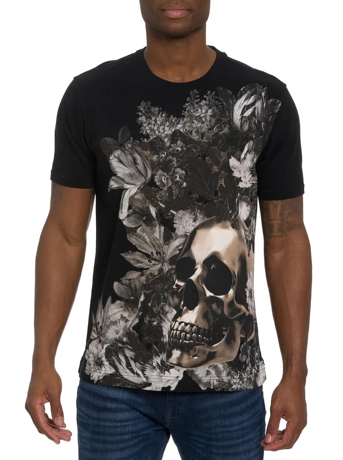 Robert Graham Polos and TShirts Men 24K SKULL TSHIRT Black